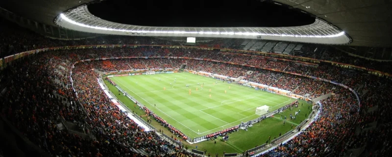FIFA TikTok WK 2026; voetbalteam van Nederland tegen dat van Uruguay spelend in Green Point Stadium Zuid-Afrika.
