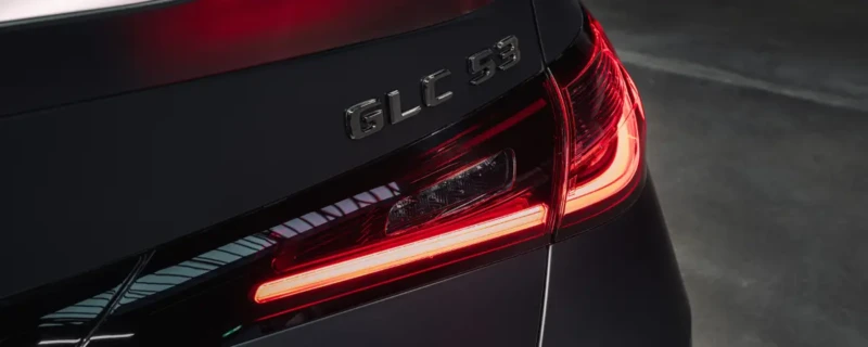 Mercedes-Benz AMG GLC 53; exterieurfoto van het achterlicht van de Mercedes-Benz AMG GLC 53.
